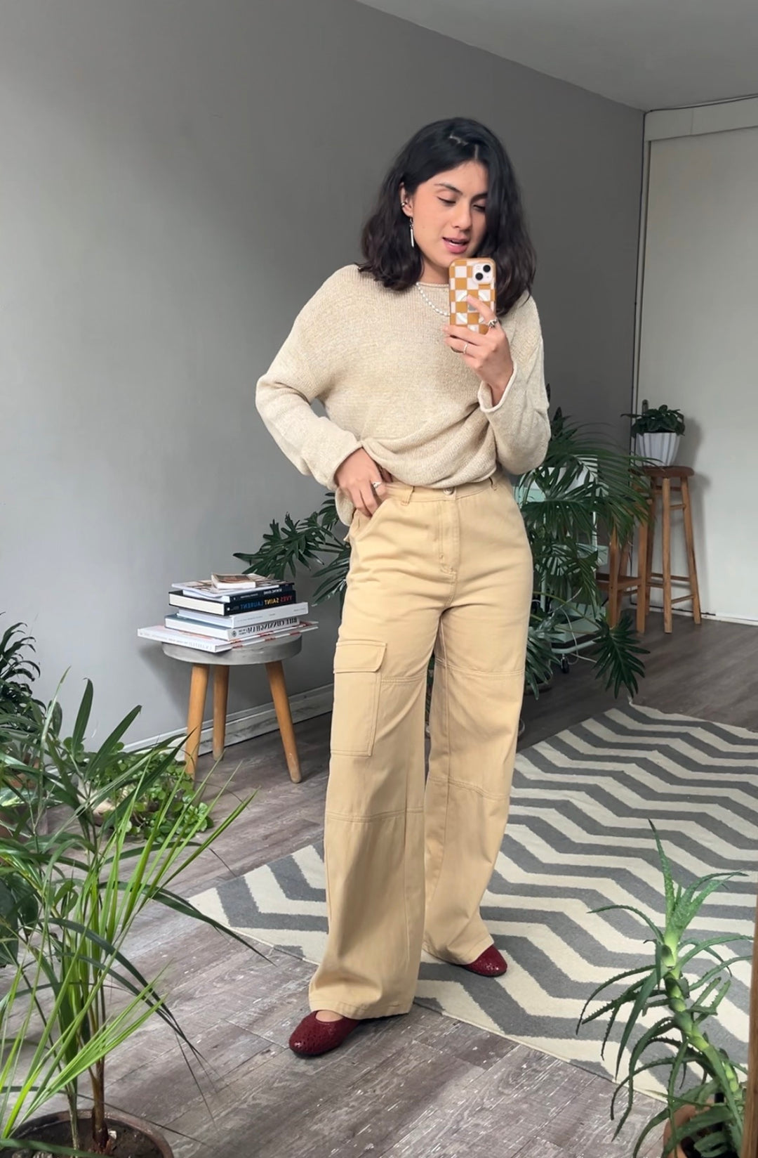 Pantalón Cargo Beige Algodon BOHME