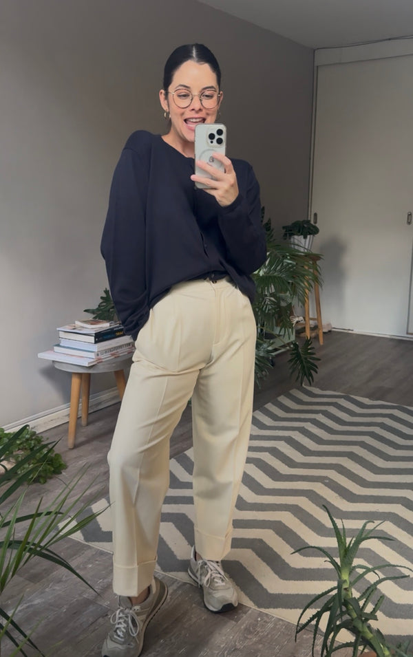 Pantalón beige, poliéster-lana, CLUB MONACO