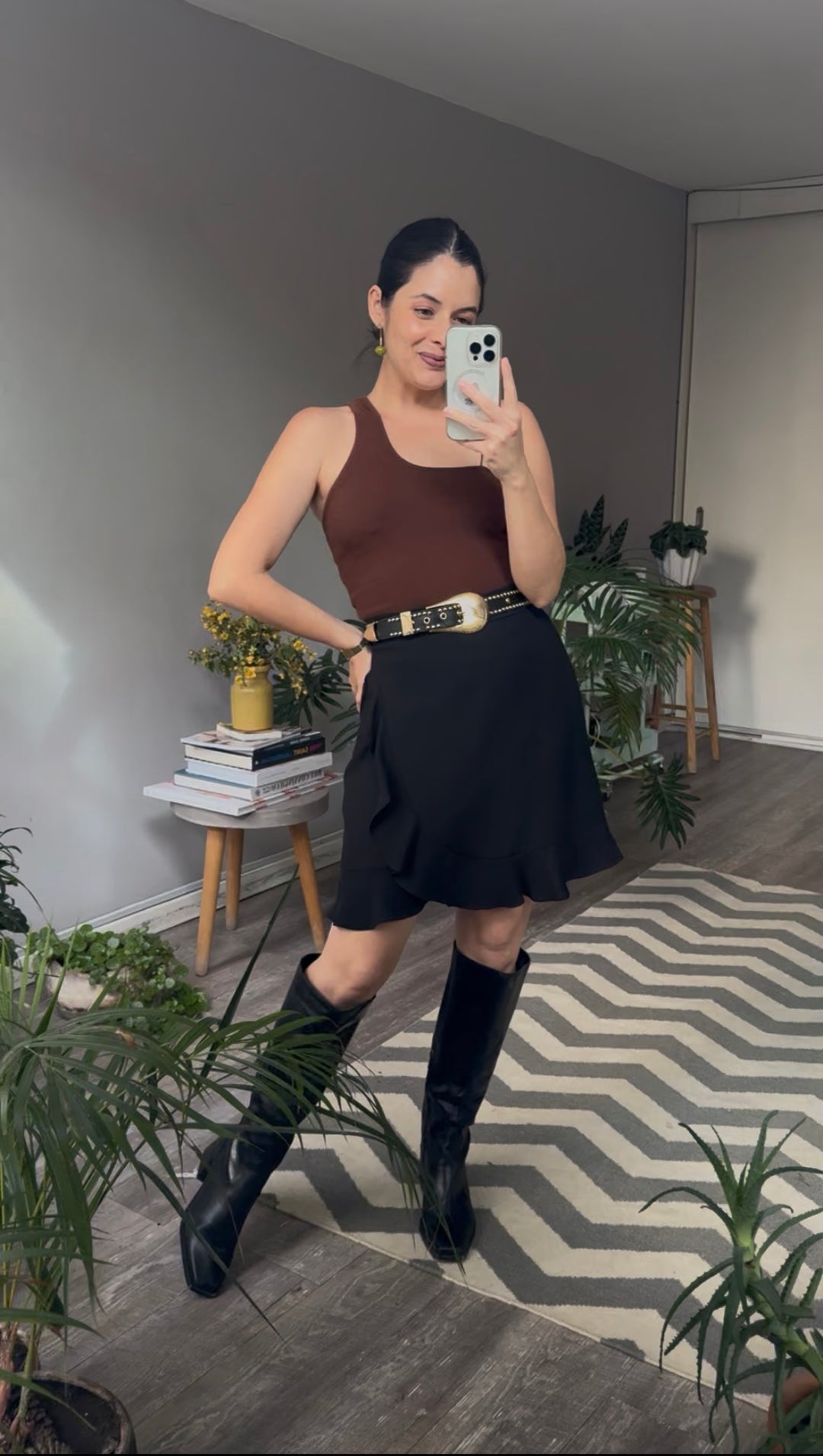 FALDA NEGRA, POLIESTER, CLUB MONACO