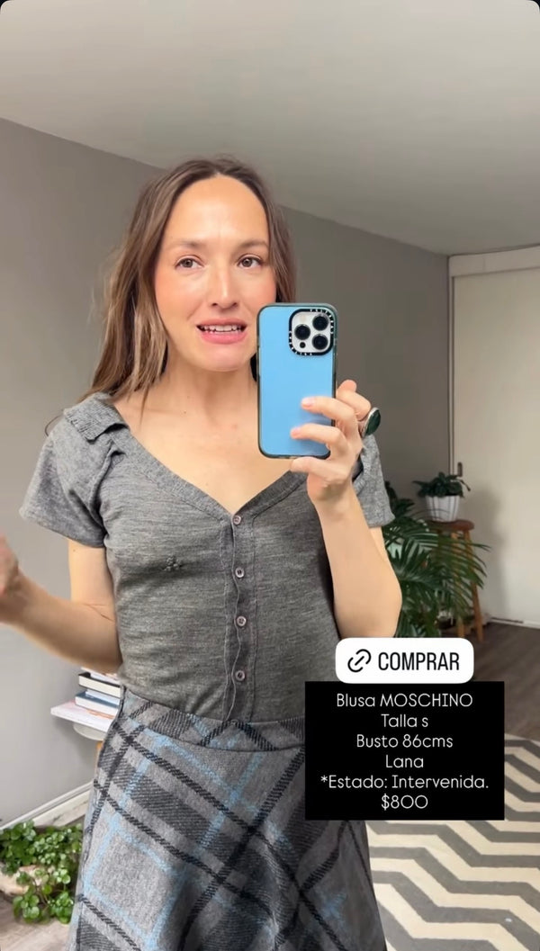 Blusa Lana Gris MOSCHINO