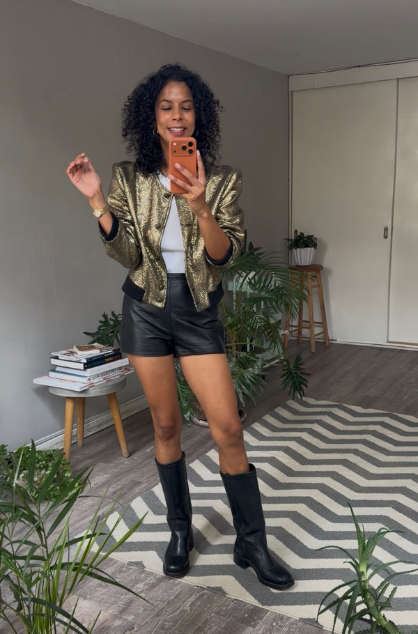 Shorts negros piel AMERICAN APPAREL