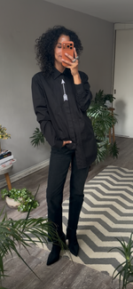 Cargar imagen en el visor de la galería Camisa Algodón Negra GIVENCHY (Retail $22,000)
