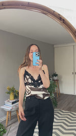 Abrir y reproducir video en la galería Blusa Poliéster Café/Hueso DOLCE&amp;GABANA Retail $15,000
