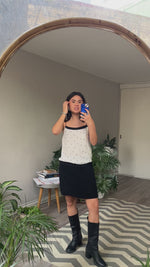 Abrir y reproducir video en la galería Vestido Poliester/Viscosa B&amp;N COP.COPINE (Retail $5600)
