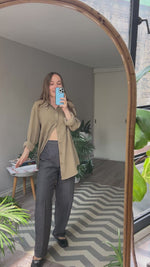 Abrir y reproducir video en la galería Pantalón Algodón/Seda Azul indigo/Blanco TALBOTS

