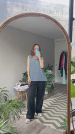 Abrir y reproducir video en la galería Blusa Seda Azul ceruleo AMANDA SMITH *Desperfectos
