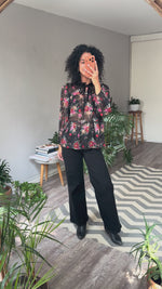 Abrir y reproducir video en la galería Blusa poliester negra PAPAYA
