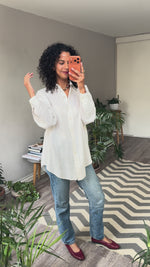 Abrir y reproducir video en la galería Camisa blanca lino DKNY
