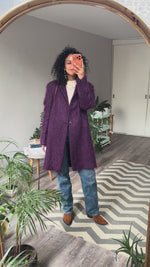 Abrir y reproducir video en la galería Abrigo  Mohair/Rayón Morado JILL SANDER (Retail $51200)
