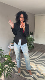 Abrir y reproducir video en la galería Blazer poliéster negro NICOLE BENISTI (retail $28,700)
