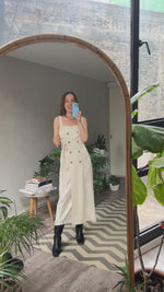 Abrir y reproducir video en la galería Vestido Viscosa/Rayón Hueso RAMY BROOK (Retail $9980)
