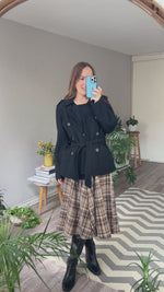 Abrir y reproducir video en la galería Trench coat corto Lana Negro SANDRO Retail $9,000
