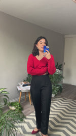 Abrir y reproducir video en la galería PANTALON NEGRO, SEDA-LANA, TALBOTS
