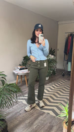 Abrir y reproducir video en la galería Pantalón  Algodón Verde oliva LOFT
