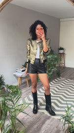 Abrir y reproducir video en la galería Shorts negros piel AMERICAN APPAREL
