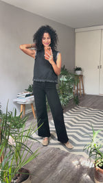 Abrir y reproducir video en la galería Blusa mezclilla humo GAP
