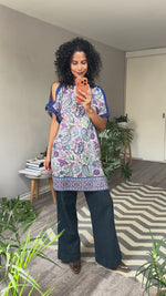 Abrir y reproducir video en la galería Vestido Seda Azul  LUCKY BRAND
