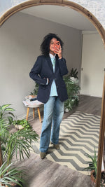 Abrir y reproducir video en la galería Blazer lana azul JOHN VARVATOS (Retail $30,000)
