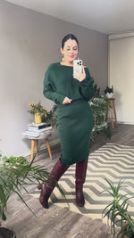 Abrir y reproducir video en la galería Vestido Rayón/Poliéster Verde BANANA REPUBLIC
